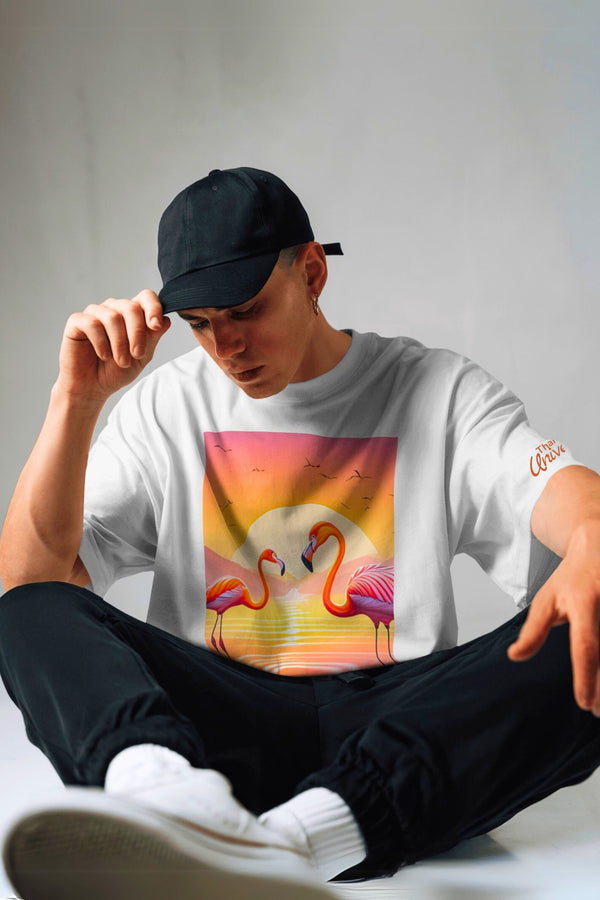 Gratitude T-shirt - Flamingo Sunrise