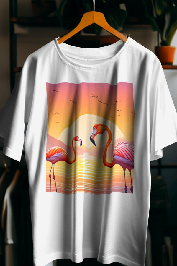 Gratitude T-shirt - Flamingo Sunrise