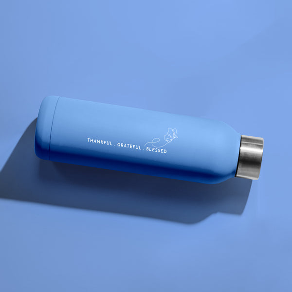 Minimalistic Gratitude Water Bottle - Butterfly
